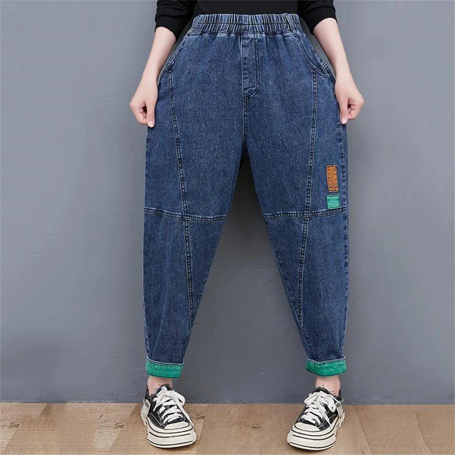 Wide-Leg Oversized Ankle-Length Jeans-Blue-M-State of Style