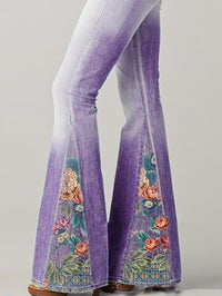 Wide Leg Trousers with Trendy Floral Print - Luna-Blue-S-State of Style