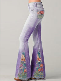Wide Leg Trousers with Trendy Floral Print - Luna-Blue-S-State of Style