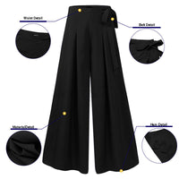 Wide-Leg Work Pants in Plus Sizes-Black A-S-State of Style
