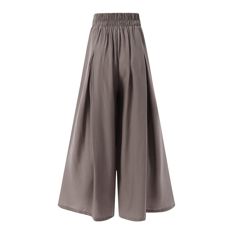 Wide-Leg Work Pants in Plus Sizes-Black A-S-State of Style