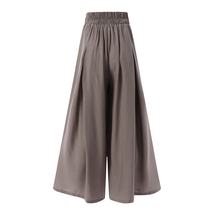 Wide-Leg Work Pants in Plus Sizes-Black A-S-State of Style