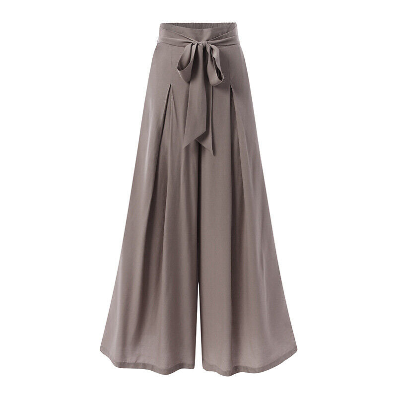Wide-Leg Work Pants in Plus Sizes-Black A-S-State of Style