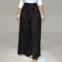 Wide-Leg Work Pants in Plus Sizes-Black A-S-State of Style