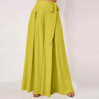 Wide-Leg Work Pants in Plus Sizes-Yellow-S-State of Style