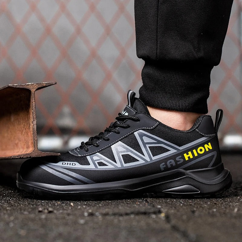 Wide Men's Safety Shoes - MaxGuard S3-Black Grey-5.5-State of Style