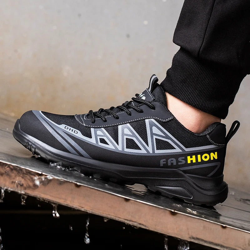 Wide Men's Safety Shoes - MaxGuard S3-Black Grey-5.5-State of Style