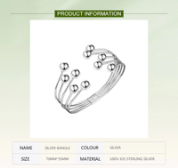 Wide Open Bracelet with Silver Beads-State of Style