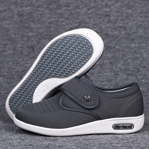 Wide Orthopaedic Diabetic Women's Shoes - ComfortPlus-Grey-5-State of Style