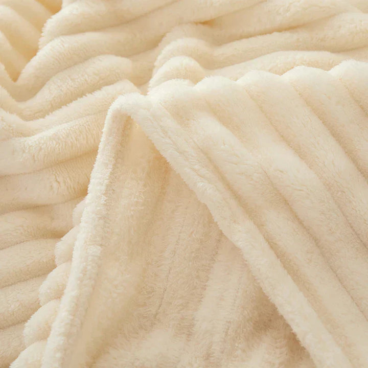 Wide Striped Flannel Fleece Blanket - CozyStripe-Red-100x150cm-State of Style