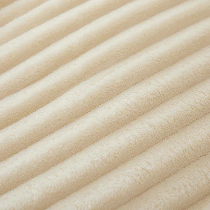 Wide Striped Flannel Fleece Blanket - CozyStripe-Red-100x150cm-State of Style