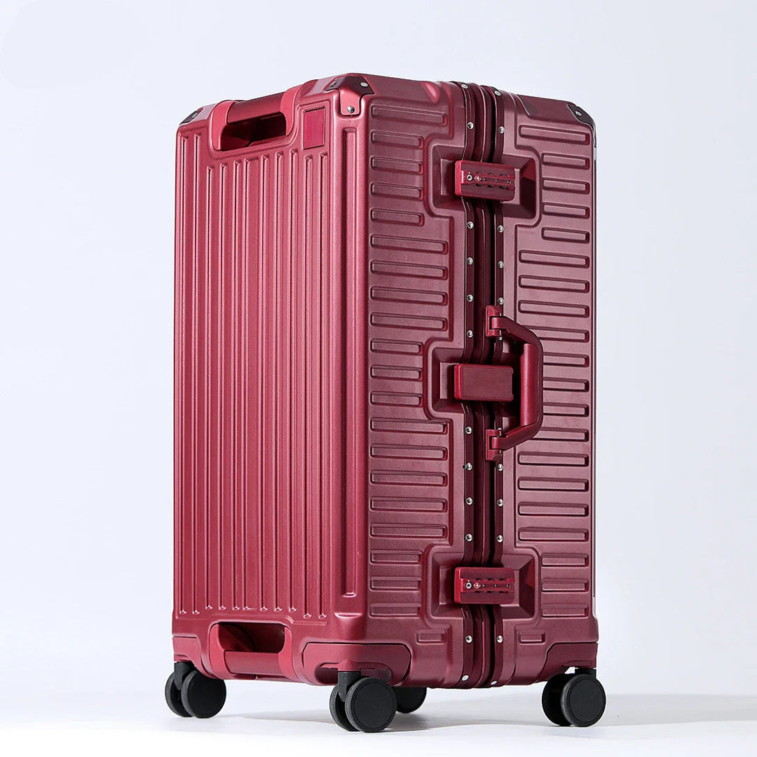 Wider grip hard shell suitcase – Lisbon-Red-S (45 L)-State of Style