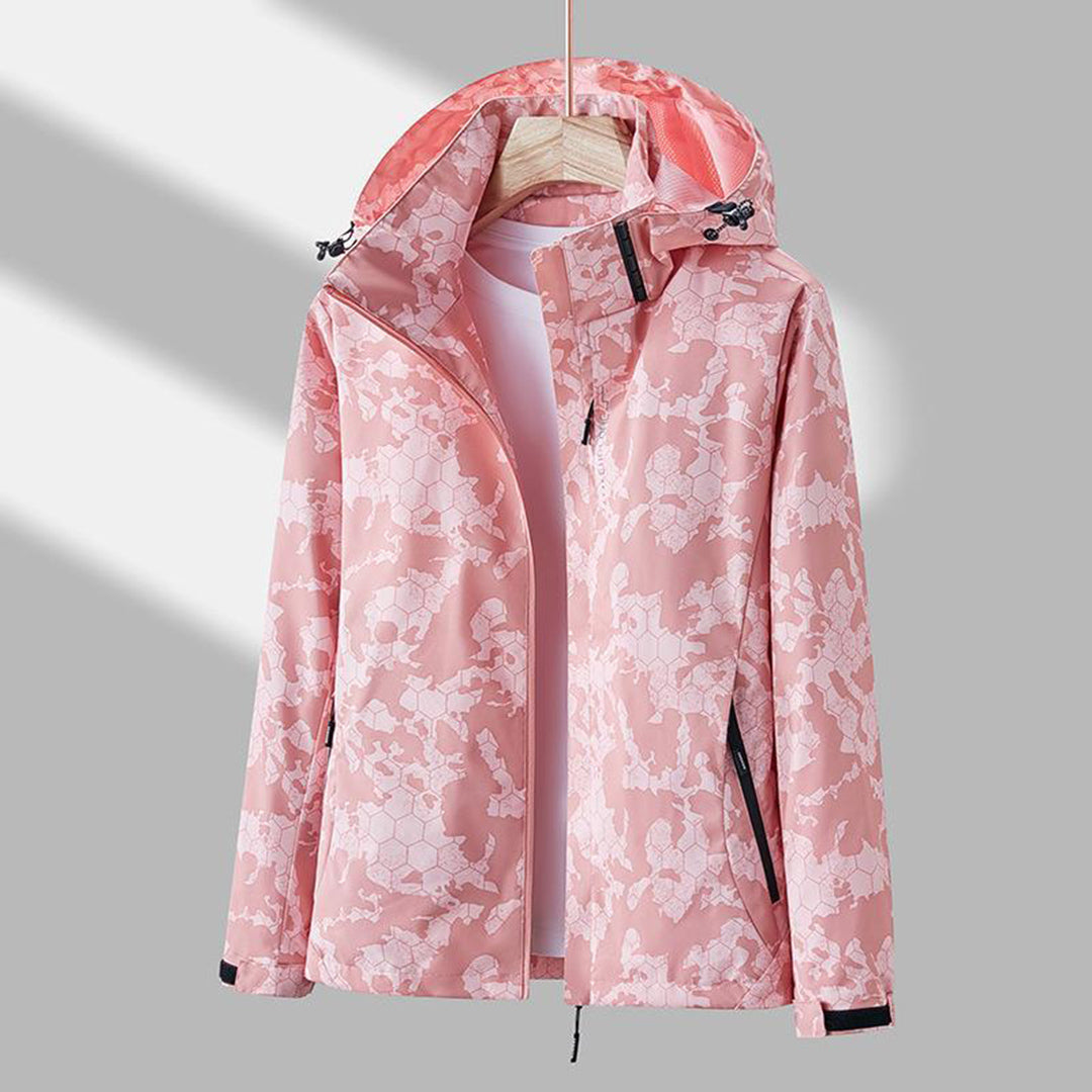 Windproof Ladies Jacket with Hood - Ayla-Pink-M-State of Style