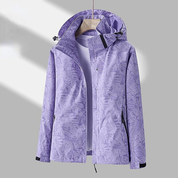 Windproof Ladies Jacket with Hood - Ayla-Purple-M-State of Style