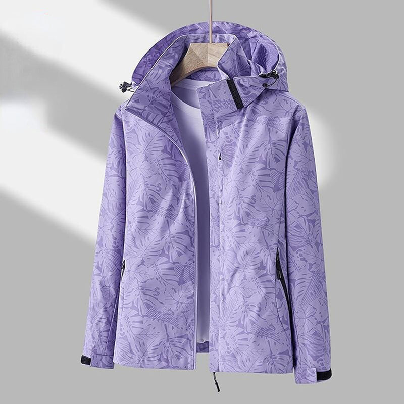 Windproof Ladies Jacket with Hood - Ayla-Purple-M-State of Style