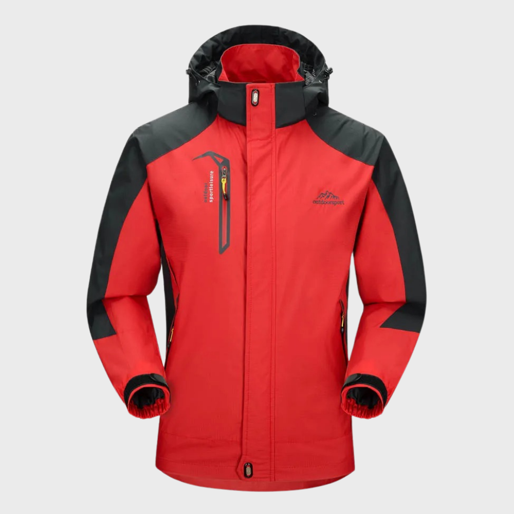 Windproof Men's Jacket - AquaShield-Red-L-State of Style