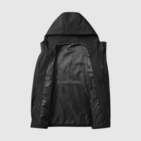 Windproof Men's Jacket with Hood and Zippers - Max-Black-S-State of Style