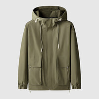 Windproof Men's Jacket with Hood and Zippers - Max-Green-S-State of Style