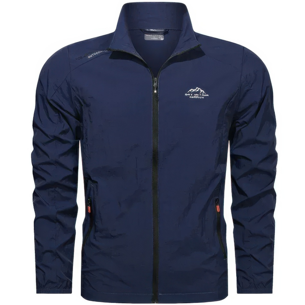 Windproof Summer Jacket for Men with Zip – Stormer-Dark blue-S-State of Style