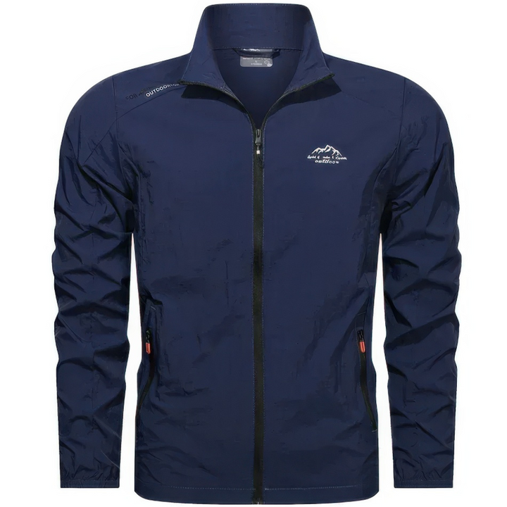 Windproof Summer Jacket for Men with Zip – Stormer-Dark blue-S-State of Style