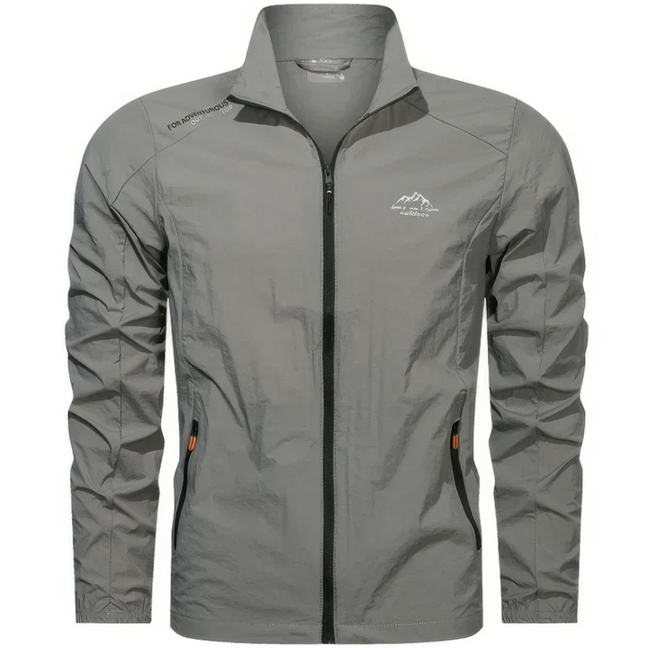 Windproof Summer Jacket for Men with Zip – Stormer-Dark grey-S-State of Style