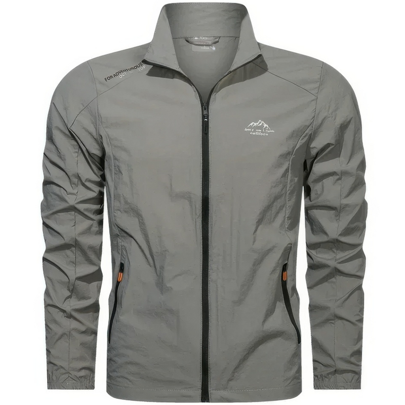 Windproof Summer Jacket for Men with Zip – Stormer-Dark grey-S-State of Style