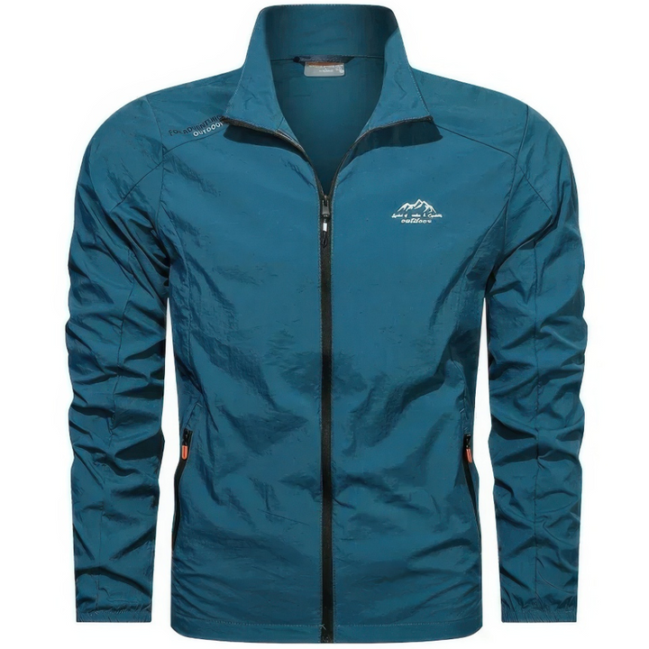 Windproof Summer Jacket for Men with Zip – Stormer-Denim blue-S-State of Style