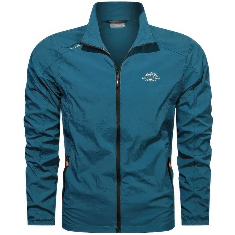 Windproof Summer Jacket for Men with Zip – Stormer-Denim blue-S-State of Style