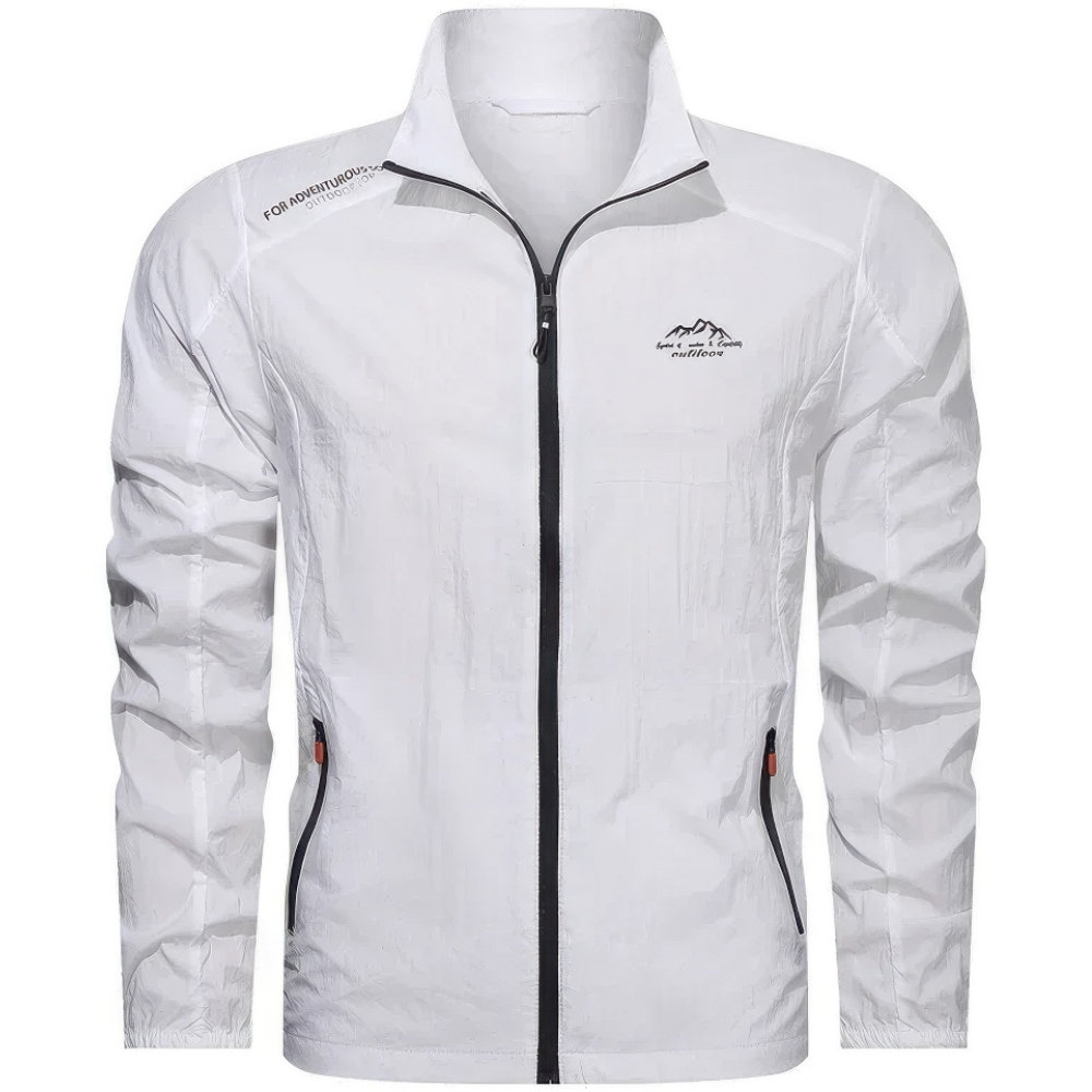 Windproof Summer Jacket for Men with Zip – Stormer-White-S-State of Style