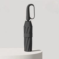 Windproof Umbrella with Reflective Edge – StormGuard-Black-State of Style