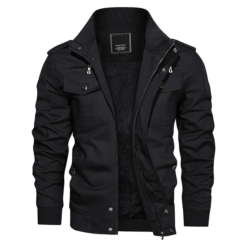 Windproof Utility Jacket for Men - Oliver-Black-M-State of Style