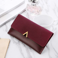 Elegant Long Wallet | Soft Velvet Leather with Gold Clasp