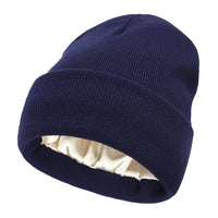 Winter Beanie with Silk Lining - Noor-Blue-State of Style