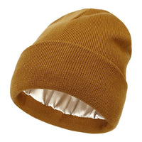 Winter Beanie with Silk Lining - Noor-Brown-State of Style