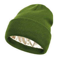 Winter Beanie with Silk Lining - Noor-Green-State of Style