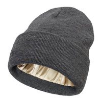 Winter Beanie with Silk Lining - Noor-Grey-State of Style
