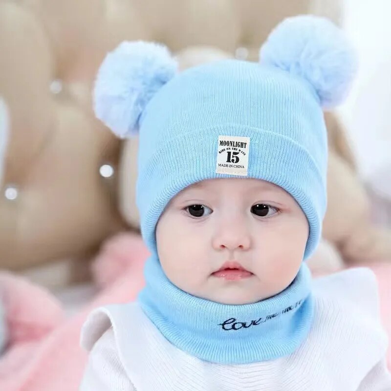 Winter Children's Hat with Pom-Pom-Blue-State of Style