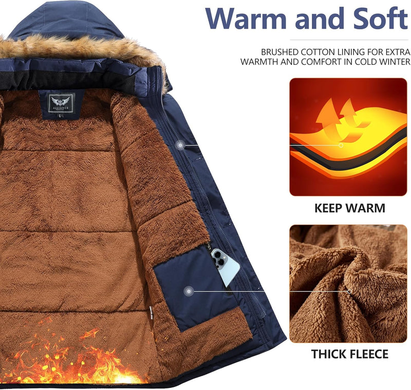 Winter coat with removable hood for men - Gabriel-Black-S-State of Style