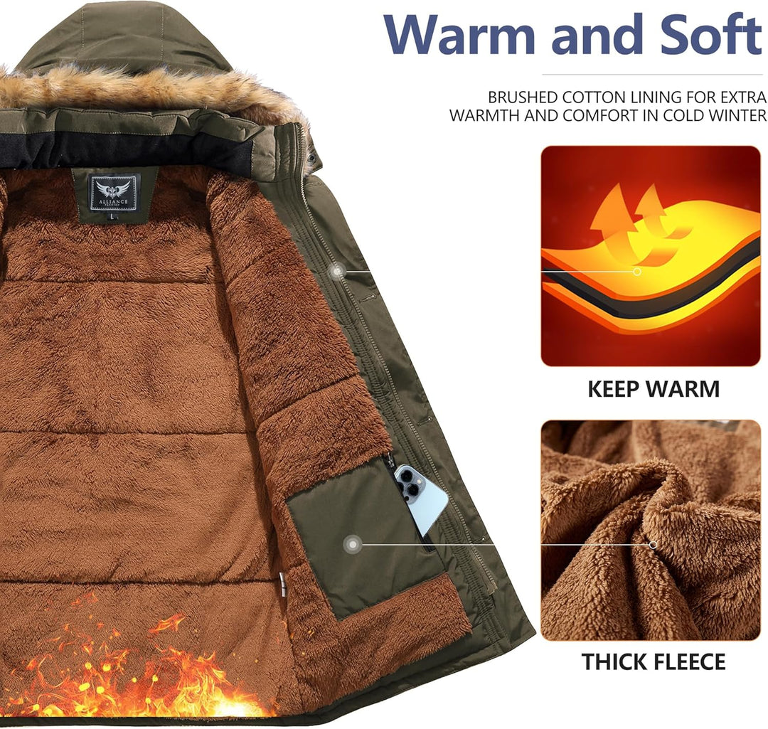 Winter coat with removable hood for men - Gabriel-Black-S-State of Style