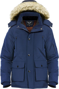 Winter coat with removable hood for men - Gabriel-Blue-S-State of Style