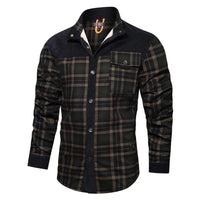 Winter Cotton Shirt Josiah – Business Casual & Warm Outerwear-Black Green-S-State of Style