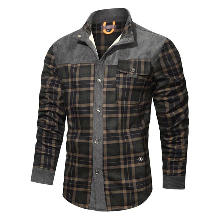 Winter Cotton Shirt Josiah – Business Casual & Warm Outerwear-Grey Green-S-State of Style