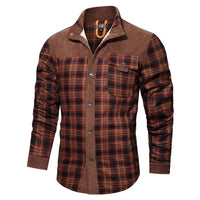 Winter Cotton Shirt Josiah – Business Casual & Warm Outerwear-Khaki Red-S-State of Style