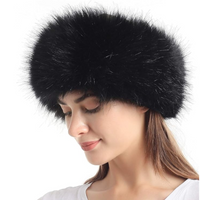 Winter Headband made of Imitation Fur – Olga-Black-State of Style