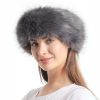 Winter Headband made of Imitation Fur – Olga-Grey-State of Style