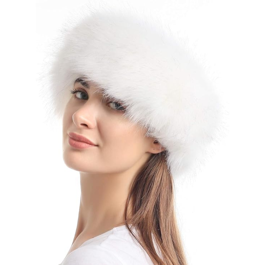 Winter Headband made of Imitation Fur – Olga-White-State of Style