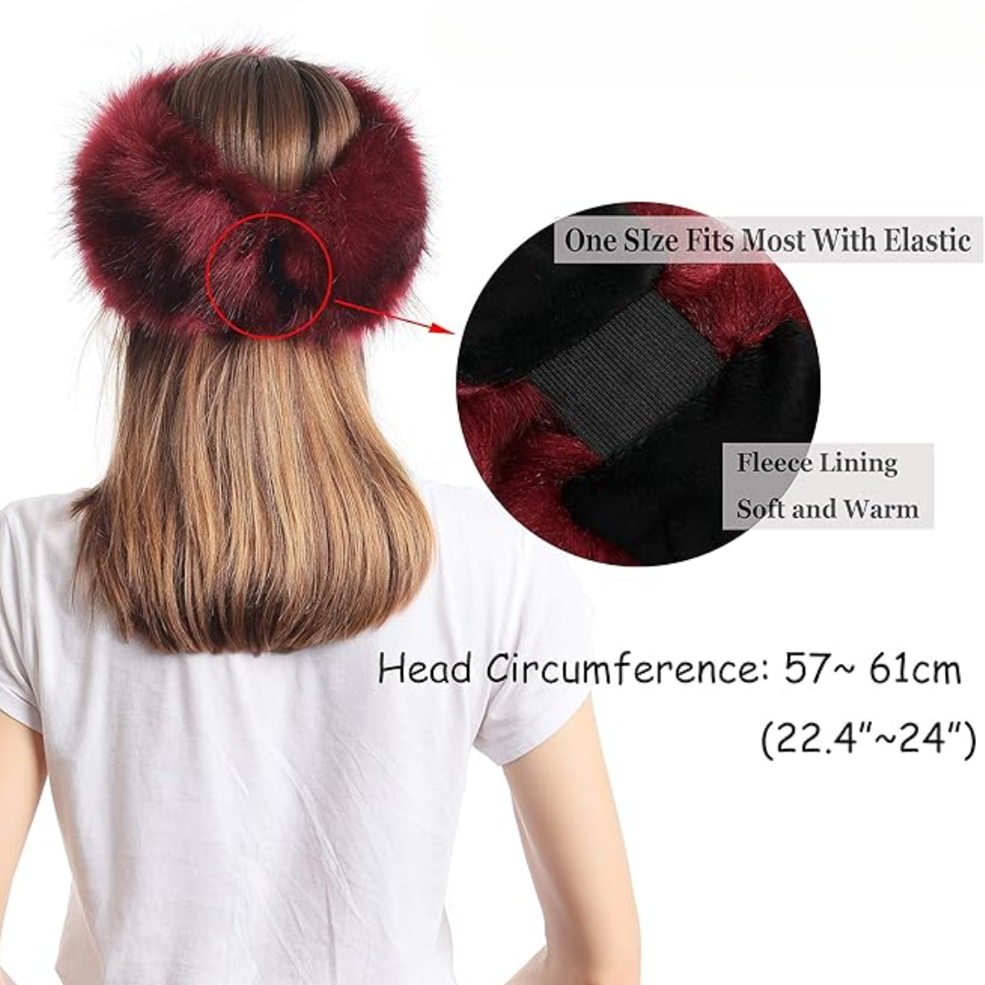 Winter Headband made of Imitation Fur – Olga-White-State of Style