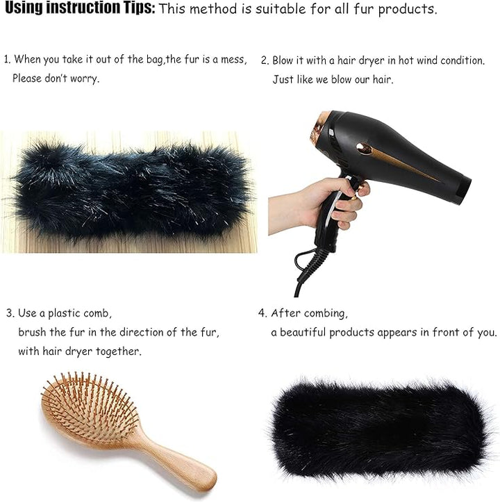 Winter Headband made of Imitation Fur – Olga-White-State of Style