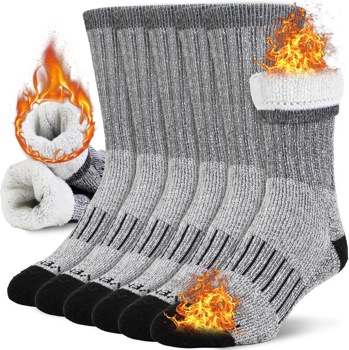 Winter Thermal Boot Socks - HeatGrip-6 pairs of mixed colours-State of Style