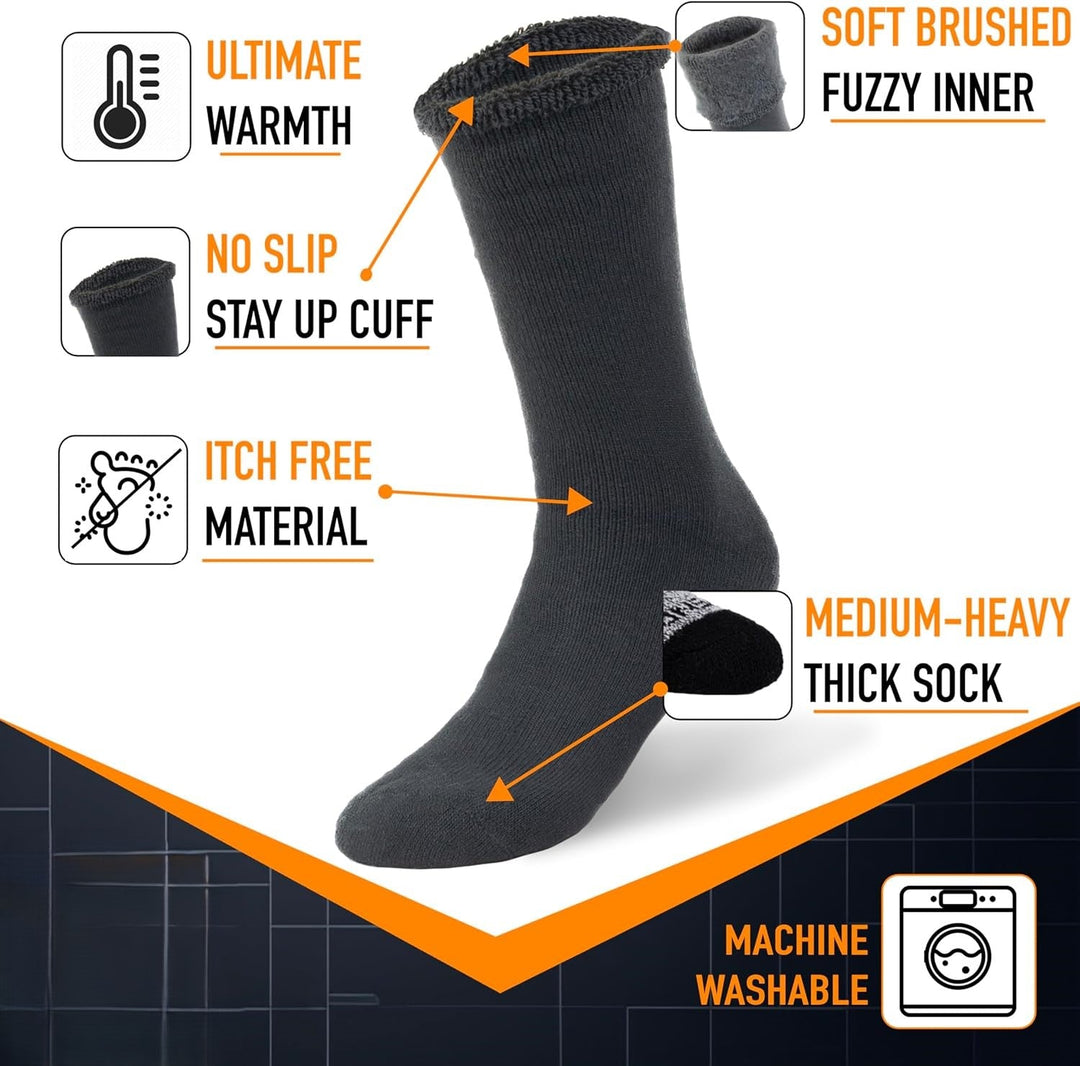 Winter Thermal Boot Socks - HeatGrip-6 pairs of mixed colours-State of Style